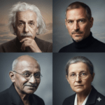 Portraits von 4 Menschen als inspirierende Persönlichkeiten.