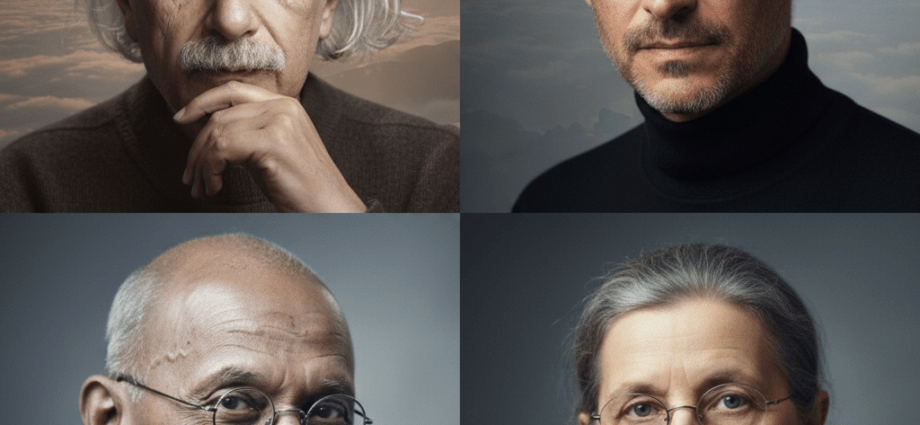 Portraits von 4 Menschen als inspirierende Persönlichkeiten.