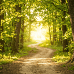 Ein heller Waldweg, der symbolisch für den Weg steht, wie man Motivation und Demotivation verstehen kann.